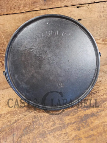 WOW! Beautiful hard to find FIRST series Wagner Block logo #12 Round Griddle with Bail. Great for pizzas, pancakes or omelets