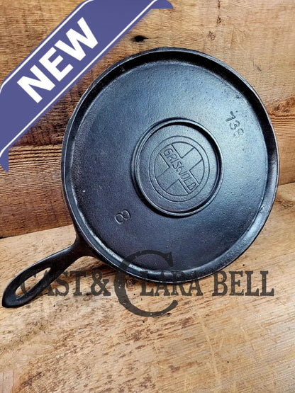 Wow! Early 1910’S Beautiful Griswold Slant Logo Vintage Griddle #8 Erie 738.