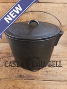 WOW! Gorgeous Birmingham S&R #7 Cast Iron flat Dutch Oven kettle with matching lid! Dutch Ovens Trivets & Kettles