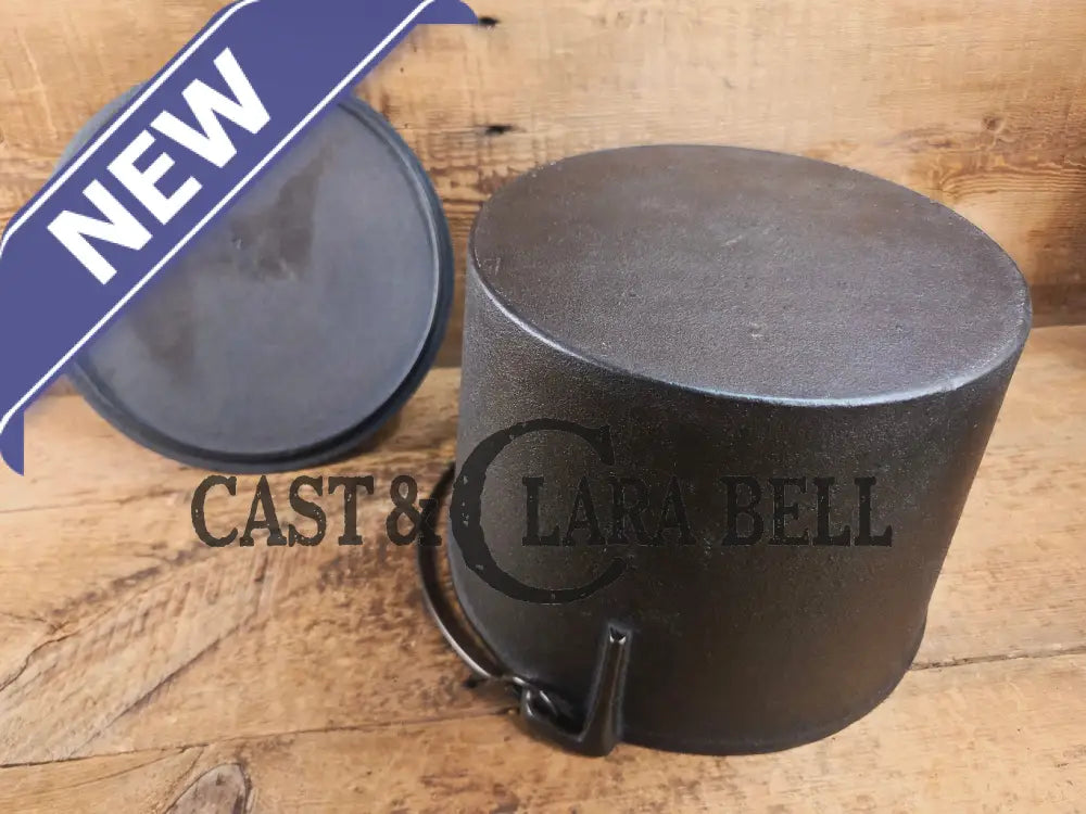 WOW! Gorgeous Birmingham S&R #7 Cast Iron flat Dutch Oven kettle with matching lid! Dutch Ovens Trivets & Kettles