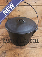 WOW! Gorgeous Birmingham S&R #7 Cast Iron flat Dutch Oven kettle with matching lid! Dutch Ovens Trivets & Kettles
