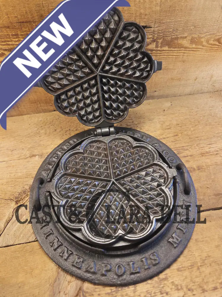 WOW! Gorgeous Fully Restored 1910’s ERA Griswold made Alfred Andresen & Co. #8 Waffle Iron Heart Shaped Design. Waffle