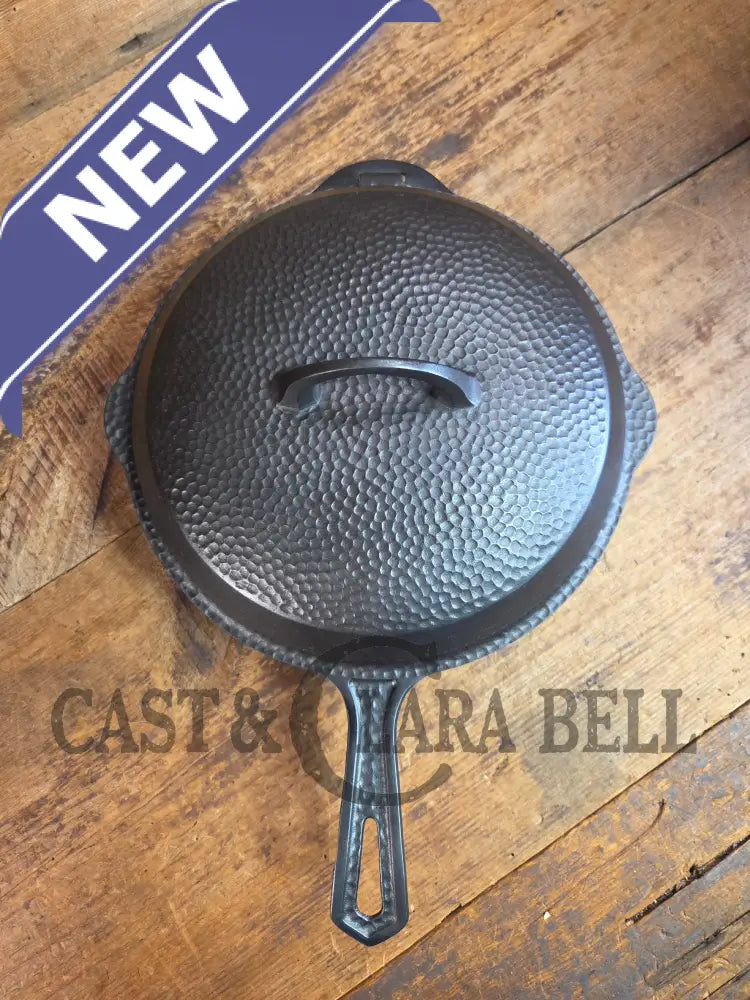 WOW! Hard to find 1930’s Hammered finish Griswold No. 8 DEEP CHICKEN FRYER Cast Iron Skillet 2028 w/ hinged lid 2098