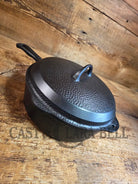 WOW! Hard to find 1930’s Hammered finish Griswold No. 8 DEEP CHICKEN FRYER Cast Iron Skillet 2028 w/ hinged lid 2098