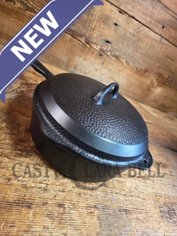 WOW! Hard to find 1930’s Hammered finish Griswold No. 8 DEEP CHICKEN FRYER Cast Iron Skillet 2028 w/ hinged lid 2098