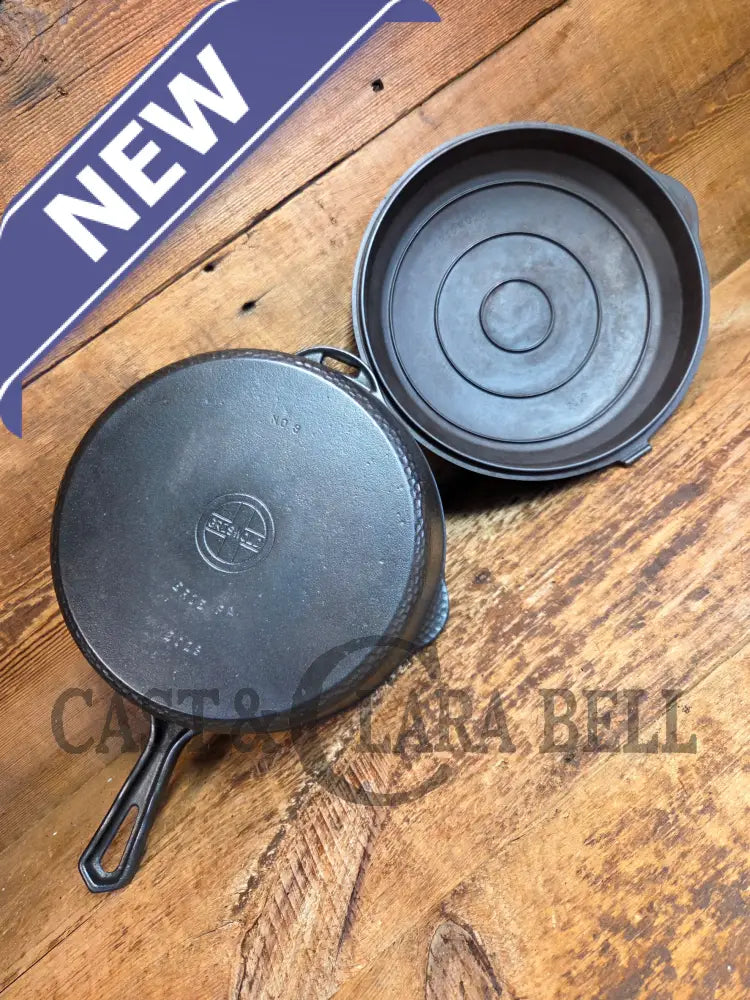 WOW! Hard to find 1930’s Hammered finish Griswold No. 8 DEEP CHICKEN FRYER Cast Iron Skillet 2028 w/ hinged lid 2098