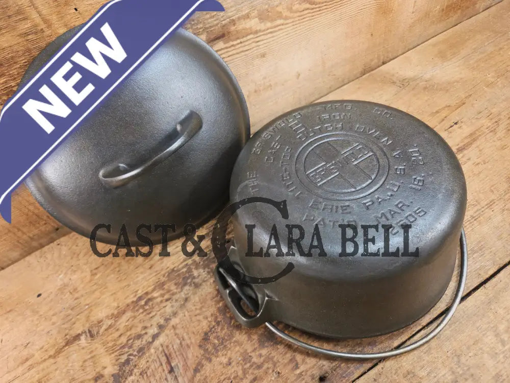 WOW Hard to Find and the cutest Dutch oven EVER. 1920’s Griswold #6 Tite-Top Cast Iron Dutch Oven High Dome Lid with EZ