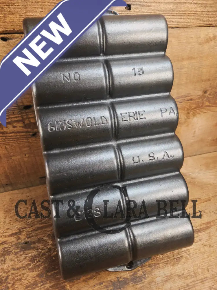 WOW. Rare Variation 3 (Rarity 6 of 10) 1920’s LARGE Griswold No. 15 French Roll Bread 12 cup 6138 Bakeware