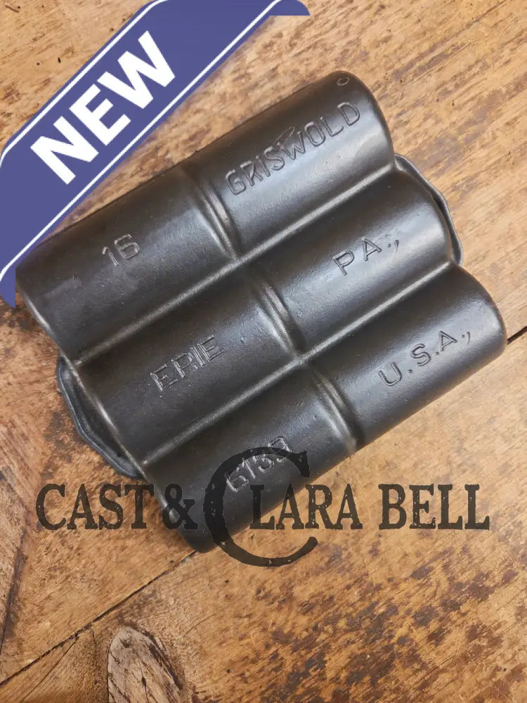 WOW. Tough To Find 1920’s LARGE Griswold No. 16 French Roll Bread 6 cup 6139 Bakeware