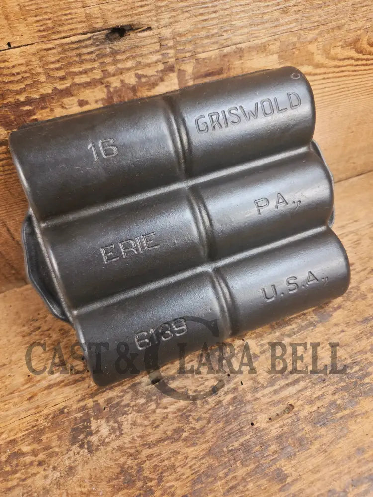 WOW. Tough To Find 1920’s LARGE Griswold No. 16 French Roll Bread 6 cup 6139 Bakeware