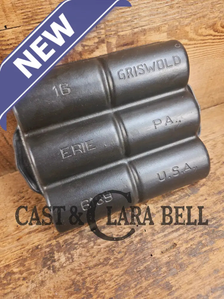 WOW. Tough To Find 1920’s LARGE Griswold No. 16 French Roll Bread 6 cup 6139 Bakeware