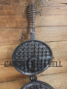 WOW VERY cool and tough to find! Early 1900’s Fanner Mfg Co No. 8 Crescent Cast Iron Waffle Maker with TALL Base.