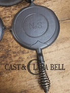 WOW VERY cool and tough to find! Early 1900’s Fanner Mfg Co No. 8 Crescent Cast Iron Waffle Maker with TALL Base.