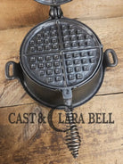 WOW VERY cool and tough to find! Early 1900’s Fanner Mfg Co No. 8 Crescent Cast Iron Waffle Maker with TALL Base.
