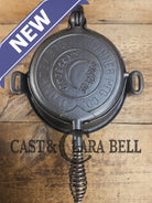 WOW VERY cool and tough to find! Early 1900’s Fanner Mfg Co No. 8 Crescent Cast Iron Waffle Maker with TALL Base.