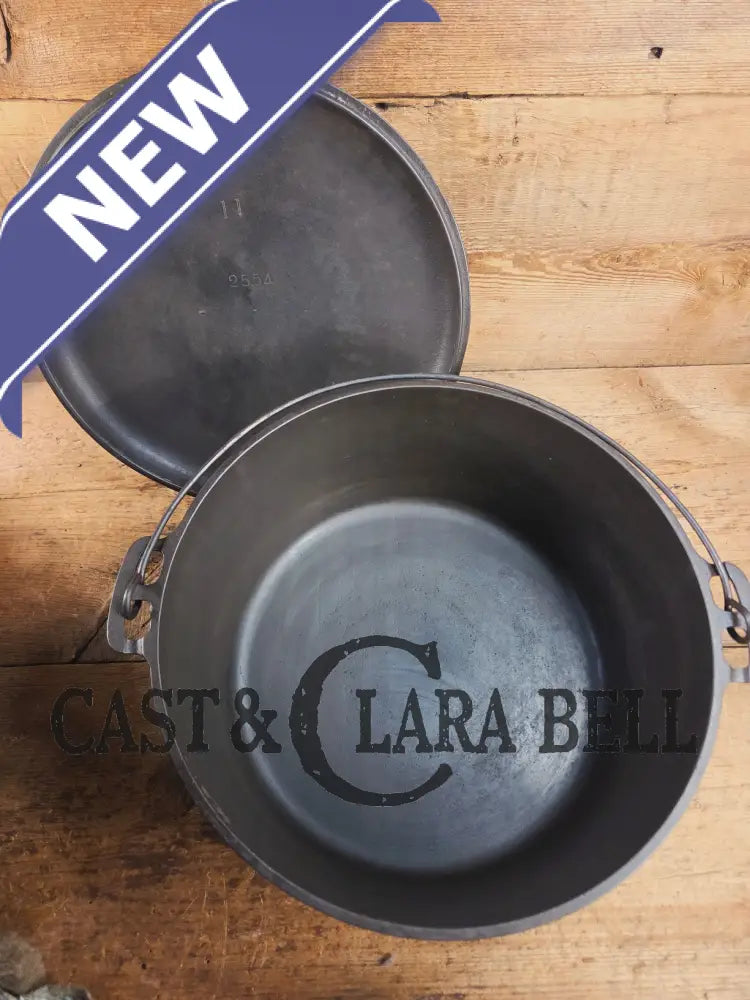 WOW. Very rare 1910’s Griswold Size #11 (834) Dutch Oven with Slant Logo and (2554) Lid. One you don’t see often. Dutch